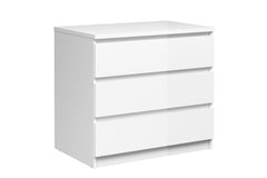 Naia Chest of 3 Drawers in White High Gloss Code: SKU:70276235uu