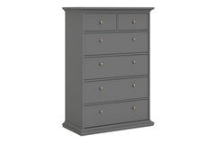 Paris Chest of 6 Drawers in Matt Grey