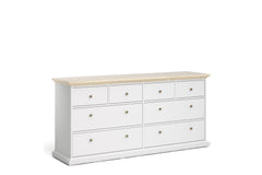 Paris Chest of 8 Drawers in White and Oak