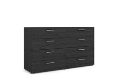Pepe Wide Chest of 8 Drawers (4+4) in Black