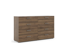 Pepe Wide Chest of 8 Drawers (4+4) in Walnut