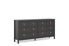 Madrid Double dresser 4+4 drawers in Matt Black