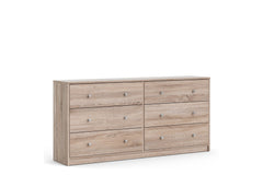 May Chest of 6 Drawers (3+3) in Truffle Oak