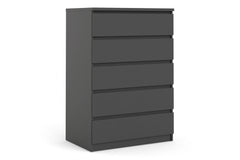 Naia Chest of 5 Drawers in Black Matt
