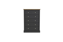 Devon 5 Drawer Chest Charcoal