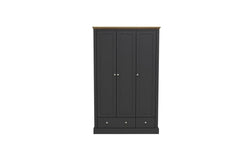 Devon 3 Door 2 Drawer Wardrobe Charcoal