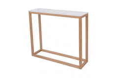 Harlow Console Table Oak-White Marble Top