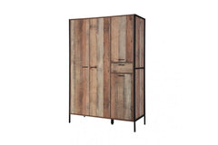 Hoxton 4 Door Wardrobe Distressed Oak Effect