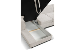 Brixton Cream Fabric U Shape Corner Bed With Storage