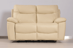 Amarien Genuine Leather Cream Electric Power Recliner 2 Seater