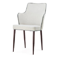 Capri PU Chairs White with Black Edge