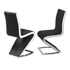 Aldridge Dining Chair Black with White PU Sides (2s)