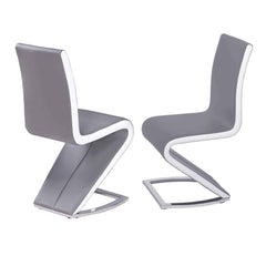 Aldridge Dining Chair Grey with White PU Sides (2s)