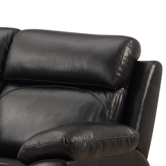 Renato Genuine Leather Black Electric Power Recliner 2 Seater