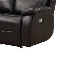 Renato Genuine Leather Black Electric Power Recliner 2 Seater