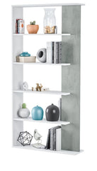 Epping Bookcase Table 5 Shelves White & Concrete 0L2252A