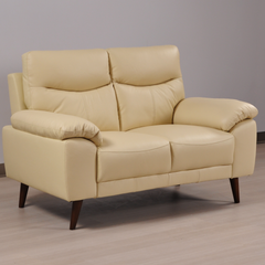 Vantage Genuine Leather Cream 2 Seater Sofa