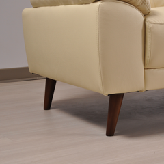 Vantage Genuine Leather Cream 2 Seater Sofa