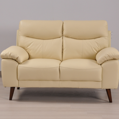 Vantage Genuine Leather Cream 2 Seater Sofa