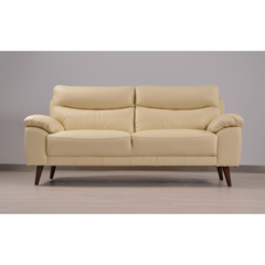 Vantage Genuine Leather Cream 3 Seater Sofa