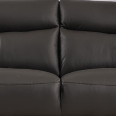 Vantage Genuine Leather Grey 3 Seater Sofa