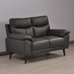 Vantage Genuine Leather Grey 2 Seater Sofa