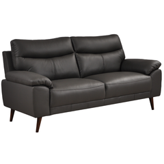 Vantage Genuine Leather Grey 3 Seater Sofa