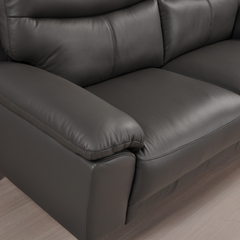 Vantage Genuine Leather Grey 2 Seater Sofa