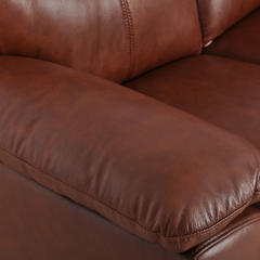 Vantage Genuine Leather Tan 2 Seater Sofa