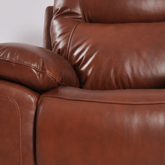 Amarien Genuine Leather Tan Electric Power Recliner 2 Seater