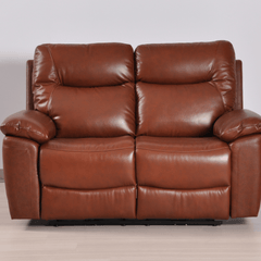 Amarien Genuine Leather Tan Electric Power Recliner 2 Seater