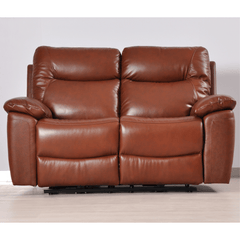 Amarien Genuine Leather Tan Electric Power Recliner 2 Seater