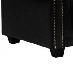 Chesterfield Black Leather Antique 2 Seater Sofa