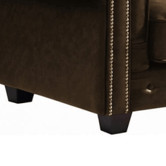 Chesterfield Brown Leather Antique 2 Seater Sofa