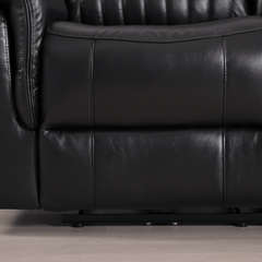 Cidliano Genuine Leather Black Electric Power Recliner 2 Seater Sofa