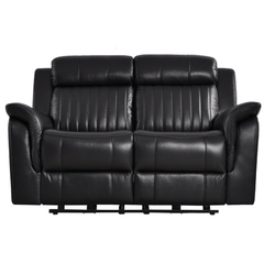 Cidliano Genuine Leather Black Electric Power Recliner 2 Seater Sofa