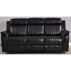 Cidliano Genuine Leather Black Electric Power Recliner 3 Seater Sofa