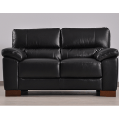 Dalmore Genuine Leather Black 2 Seater Sofa