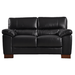 Dalmore Genuine Leather Black 2 Seater Sofa