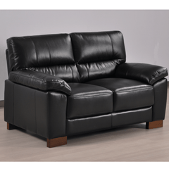 Dalmore Genuine Leather Black 2 Seater Sofa