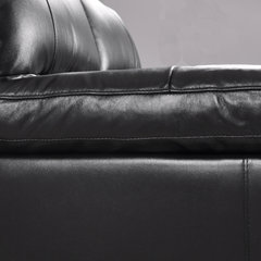 Dalmore Genuine Leather Black 2 Seater Sofa