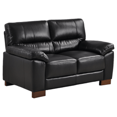 Dalmore Genuine Leather Black 2 Seater Sofa