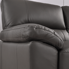 Dalmore Genuine Leather Grey 2 Seater Sofa