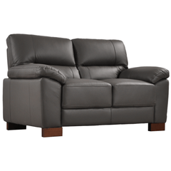 Dalmore Genuine Leather Grey 2 Seater Sofa