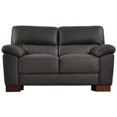 Dalmore Genuine Leather Grey 2 Seater Sofa