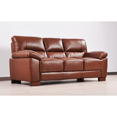 Dalmore Genuine Leather Tan 3 Seater Sofa