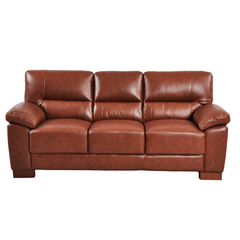 Dalmore Genuine Leather Tan 3 Seater Sofa