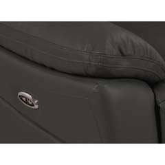 Dandrea Genuine Leather Grey Electric Power Recliner 2 Seater Sofa