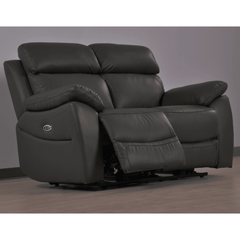 Dandrea Genuine Leather Grey Electric Power Recliner 2 Seater Sofa