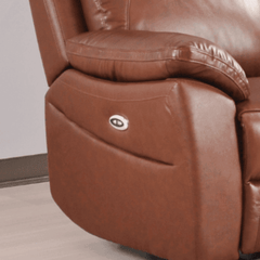 Dandrea Genuine Leather Tan Electric Power Recliner 2 Seater Sofa